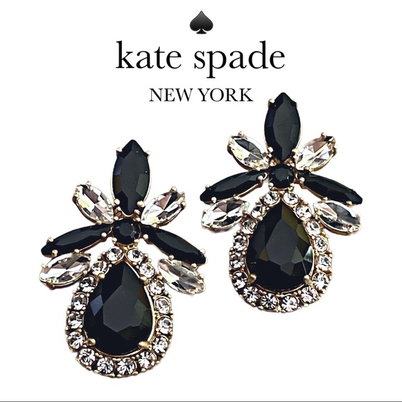 kate spade Jewelry - Kate Spade ♠️ “Glitzville” Black Statement Earrings